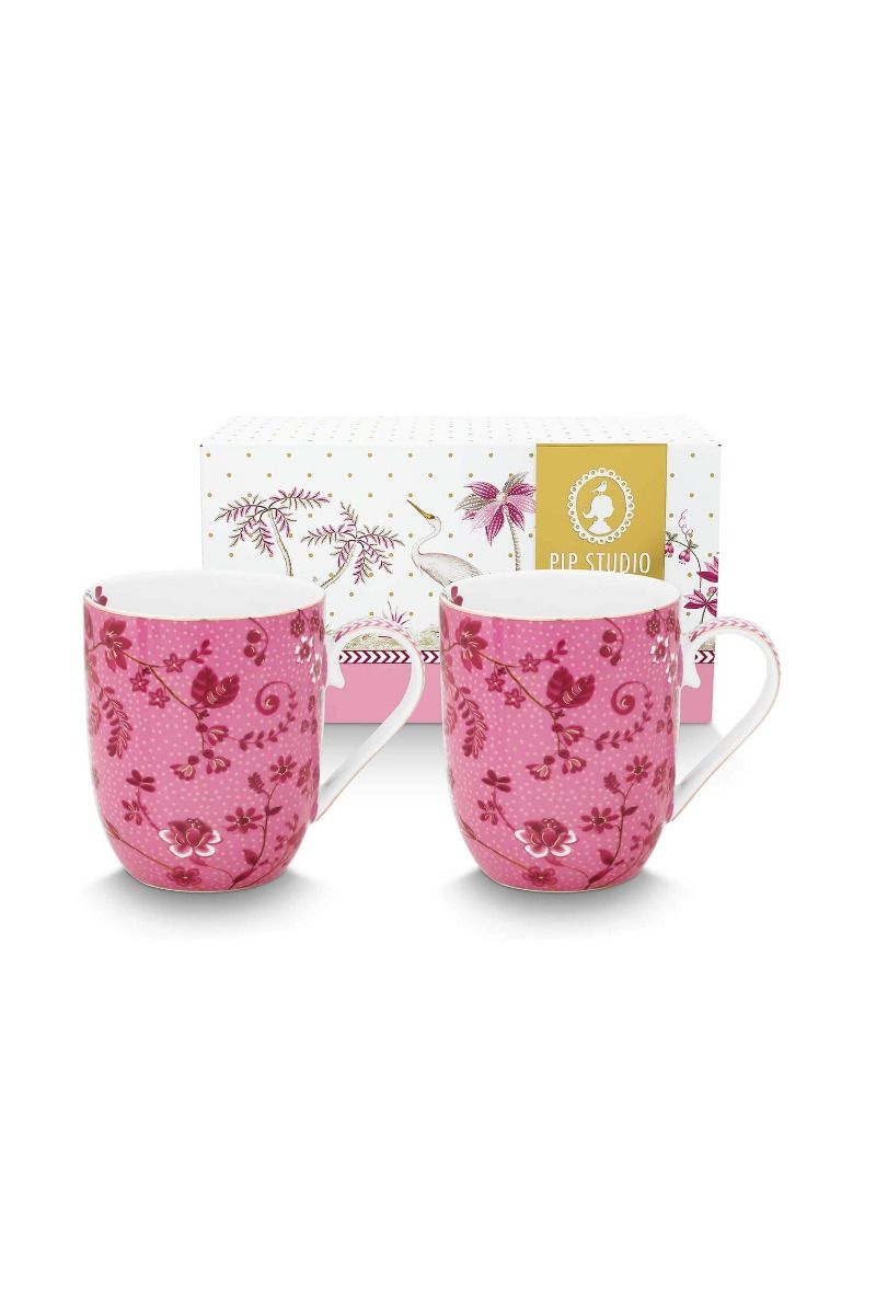 Set/2 Tassen Klein Jolie Blumen Rosa