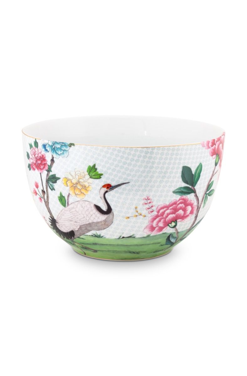 Blushing Birds Bowl large white 23 cm