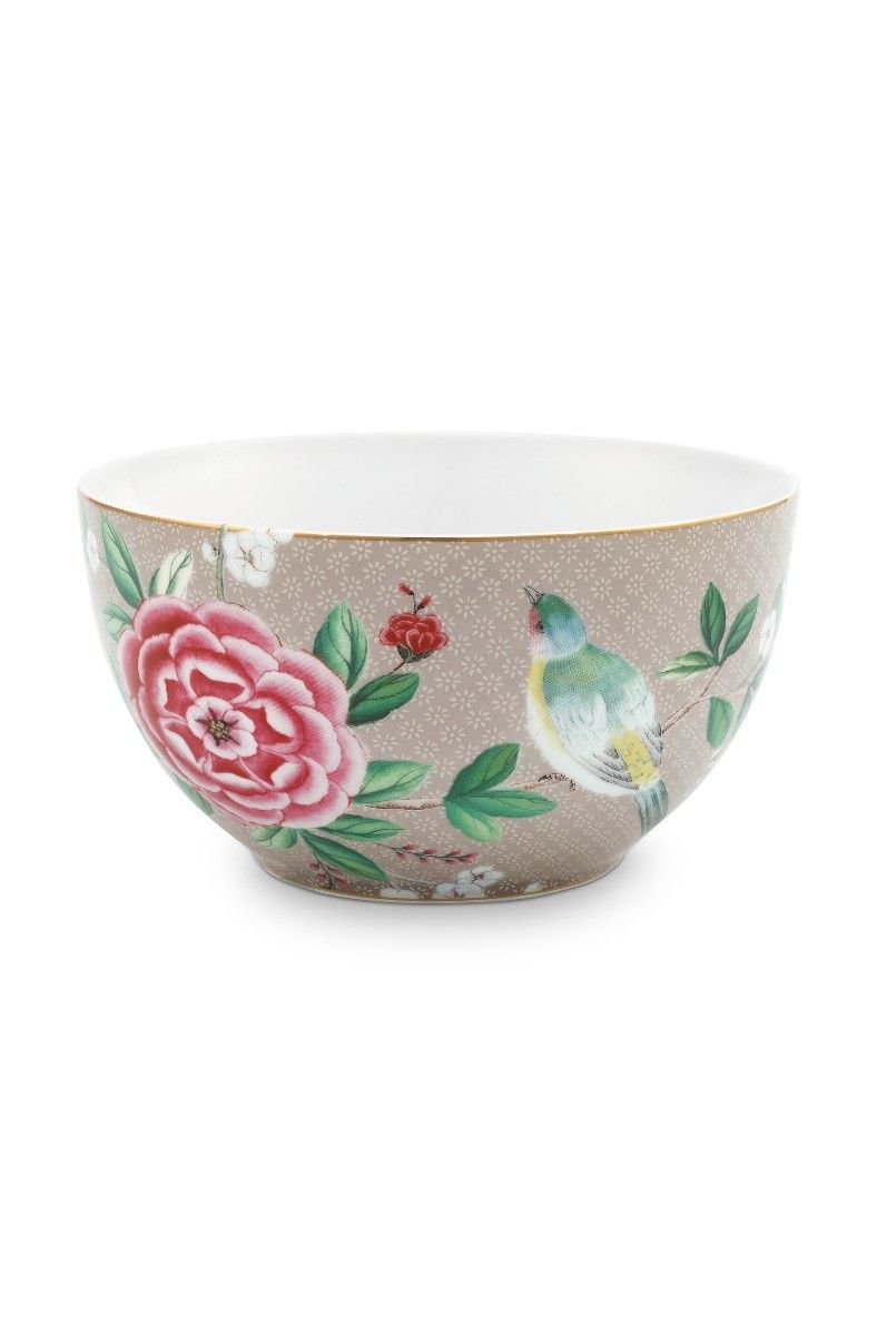 Blushing Birds Bowl Khaki 15 cm