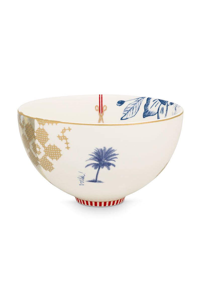 Bol Heritage Palm en Coloris Blanc 15 cm