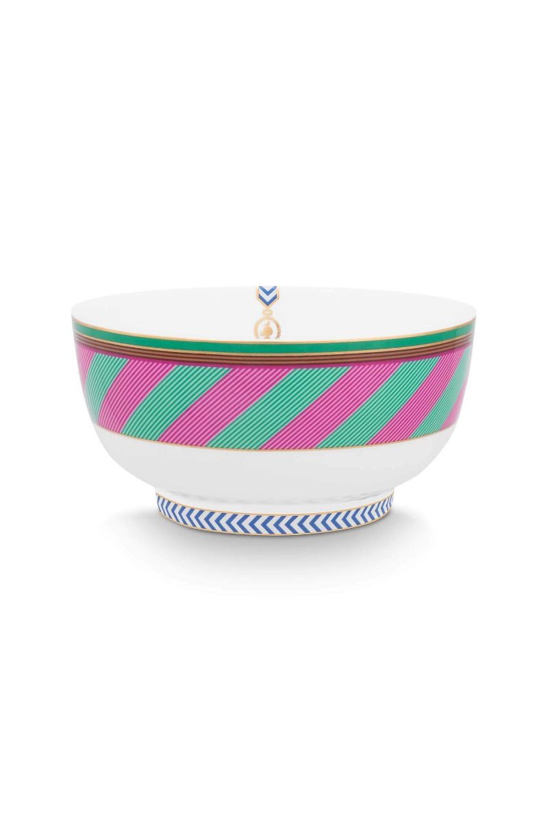 Pip Chique Stripes Bowl Pink/Green 15.5cm