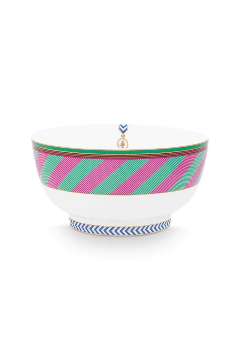 Pip Chique Stripes Kom Roze/Groen 18cm