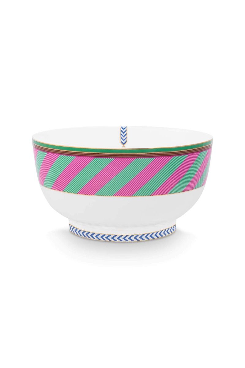 Pip Chique Stripes Kom Roze/Groen 20.5cm