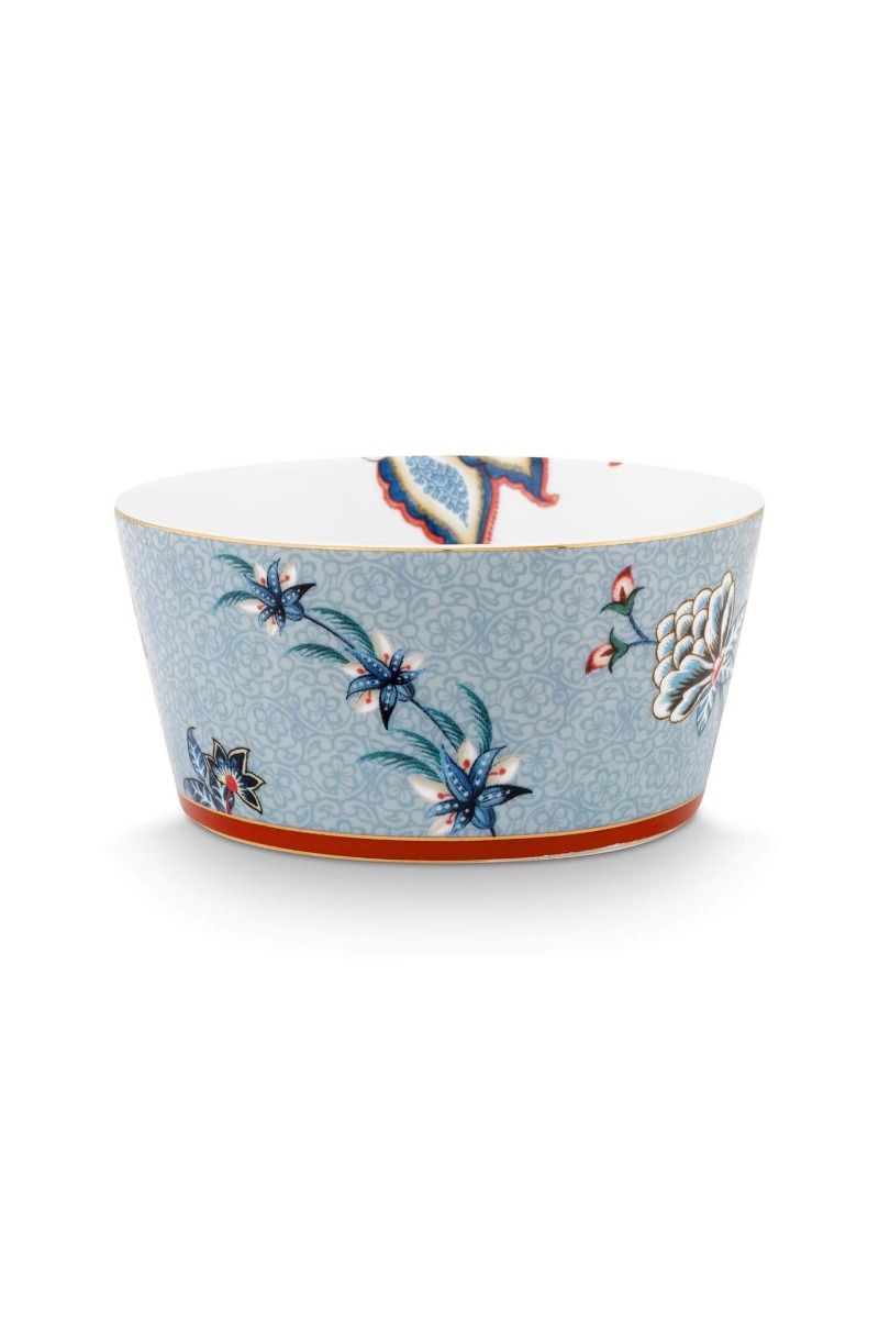 Oriental Flower Festival Set/4 Bowls Blue 12cm