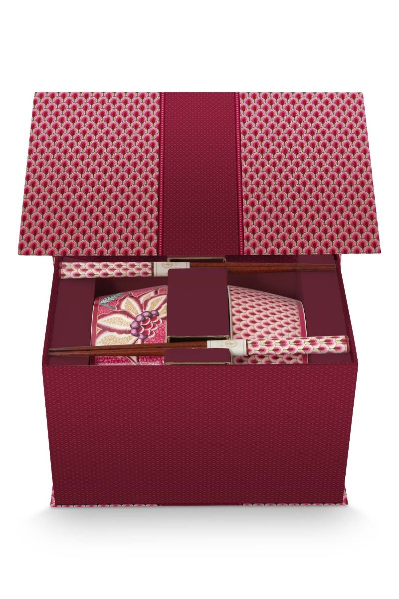 Giftset Bowls 15cm & Chopsticks Oriental Flower Festival Dar