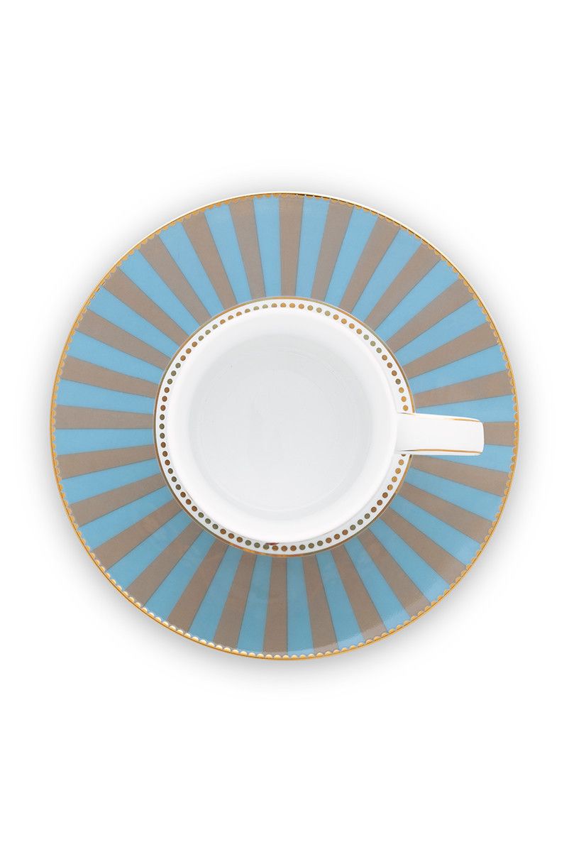 Love Birds Tasse & Untertasse Blau/Khaki