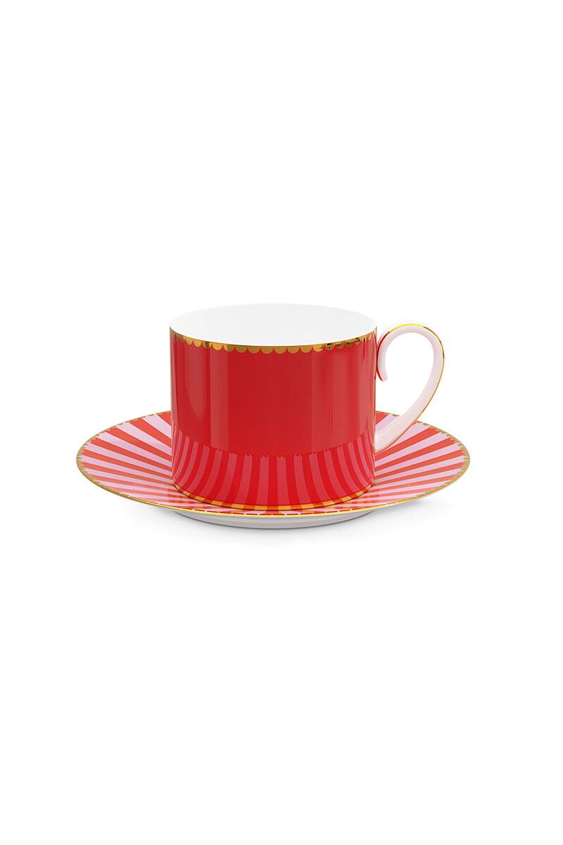 Love Birds Espresso Tasse & Untertasse Rot