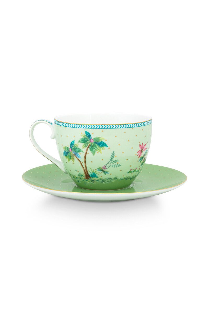 Jolie Cappuccino Tasse & Undertasse Grün