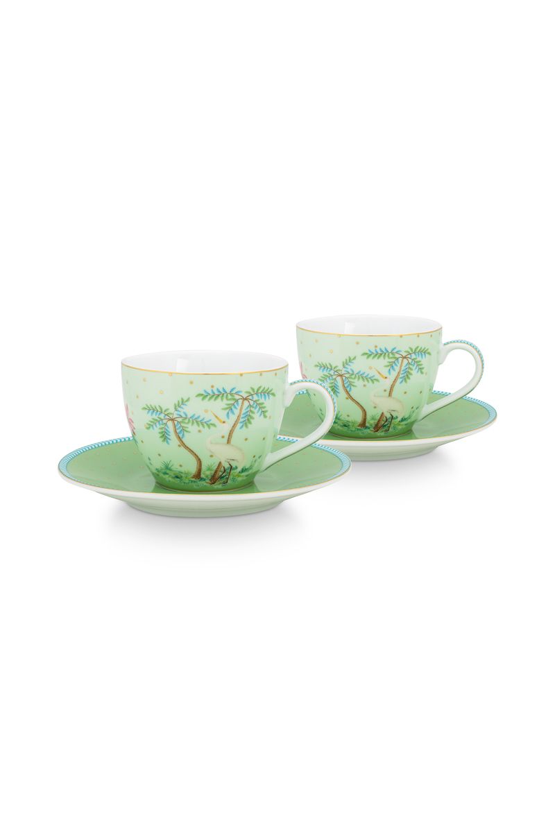 Jolie Set/2 Espresso Tasse & Undertasse Grün