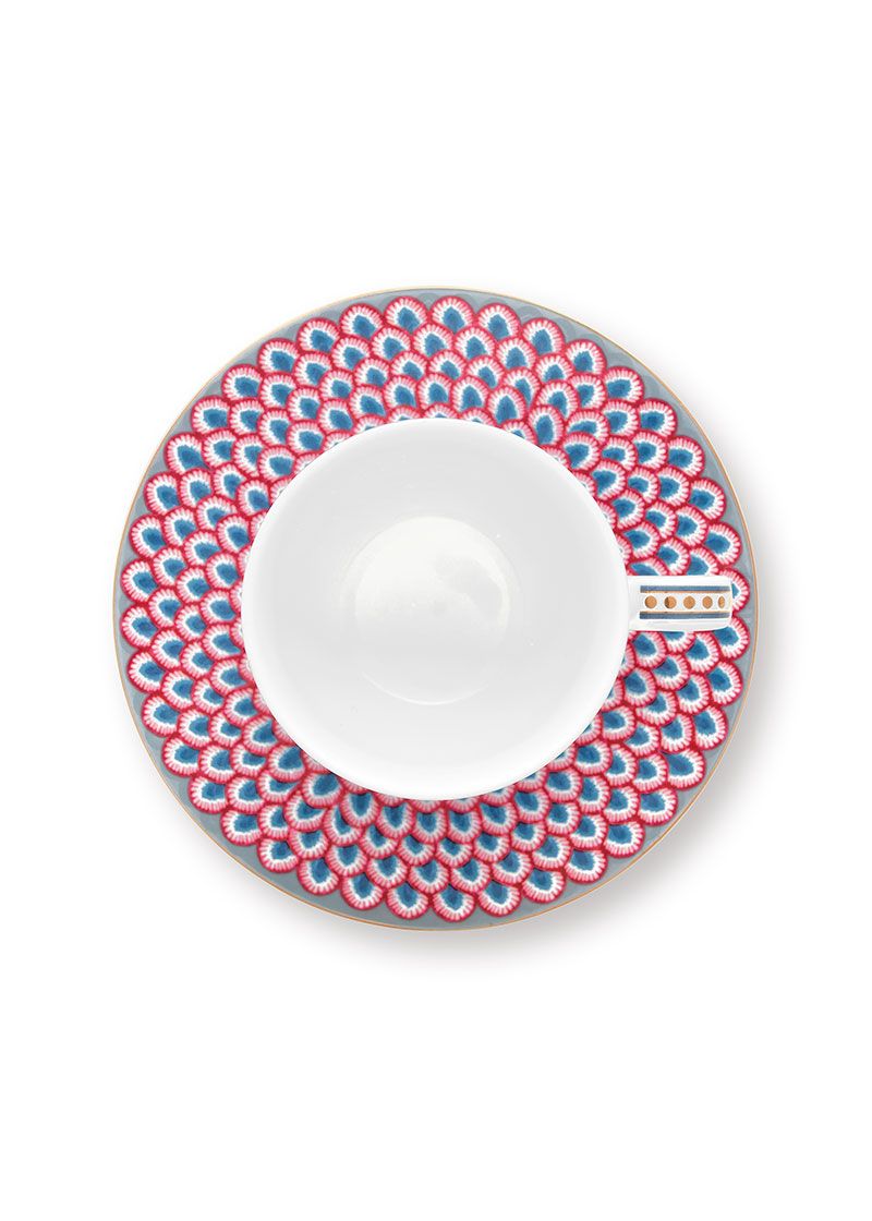 Flower Festival Espresso Cup & Saucer Light Blue