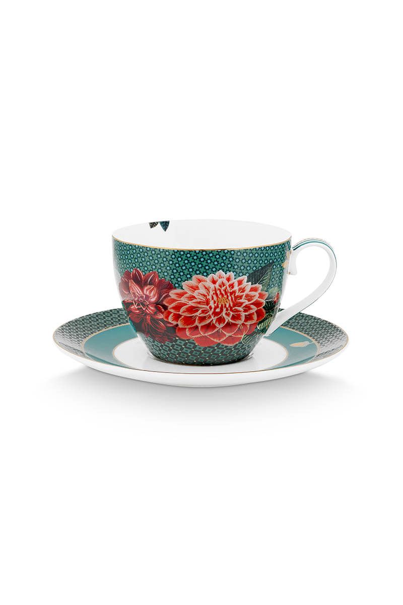 Winter Wonderland Cappuccino Tasse & Untertasse Grün