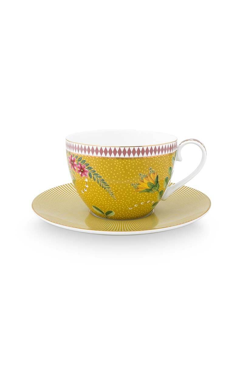 La Majorelle Ensemble de Tasse et Soucoupe à Cappuccino Jaune