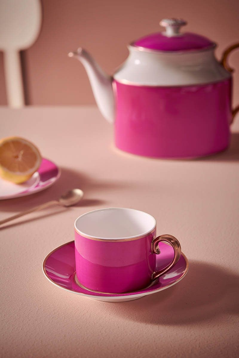 Pip Chique Cappuccino Tasse & Untertasse Rosa