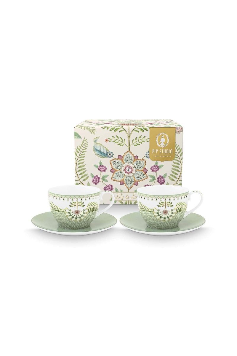 Set/2 Tasses et Soucoupes Lily&Lotus Vert Clair