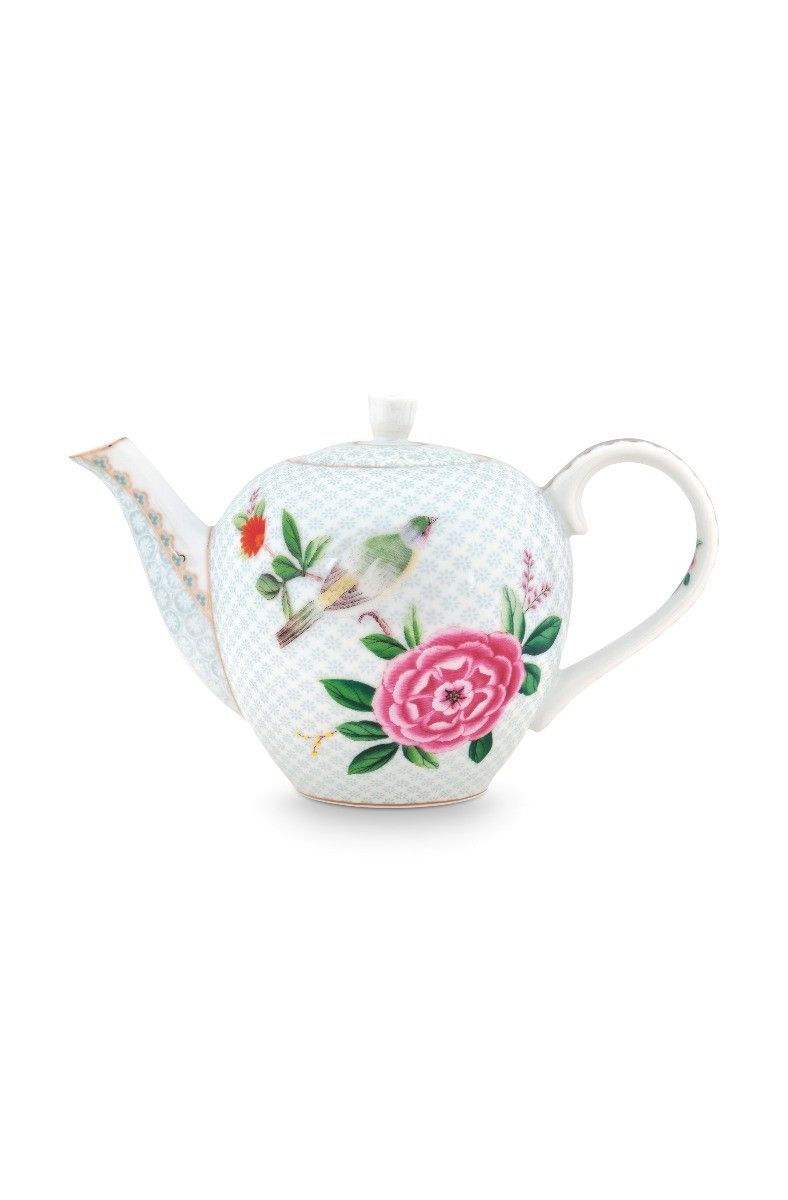 Blushing Birds Teapot small white