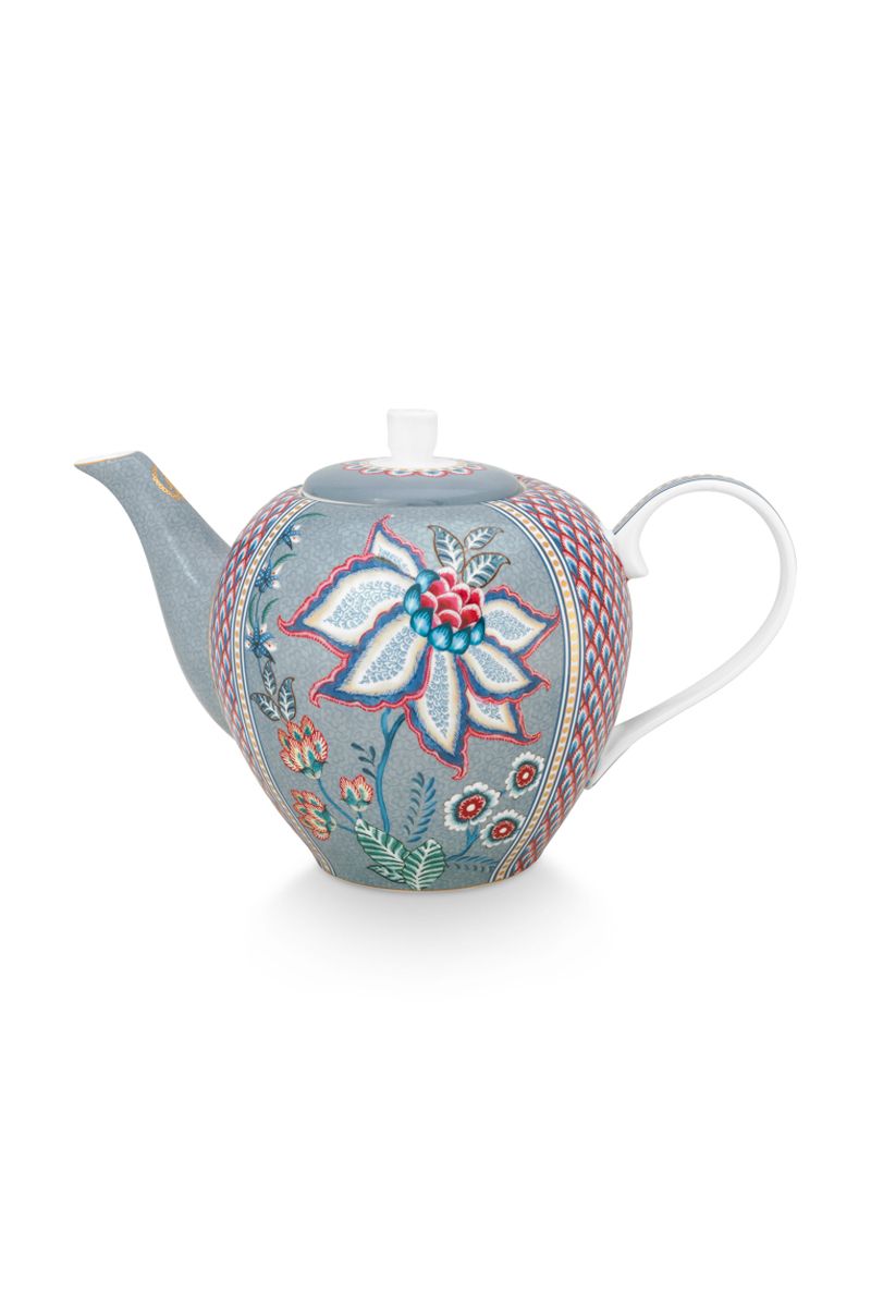 Flower Festival Teapot Large Light Blue