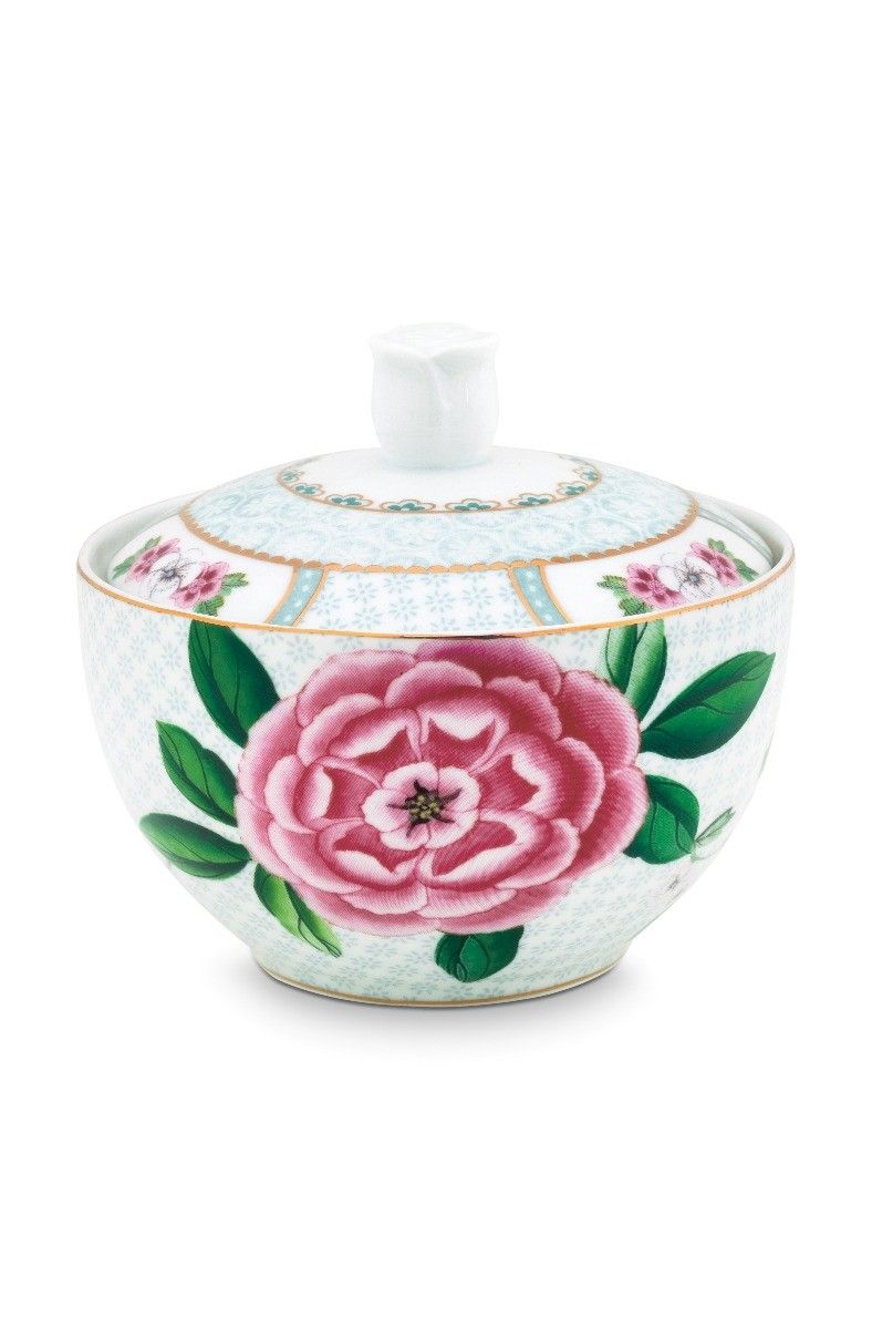 Blushing Birds Sugar Bowl white