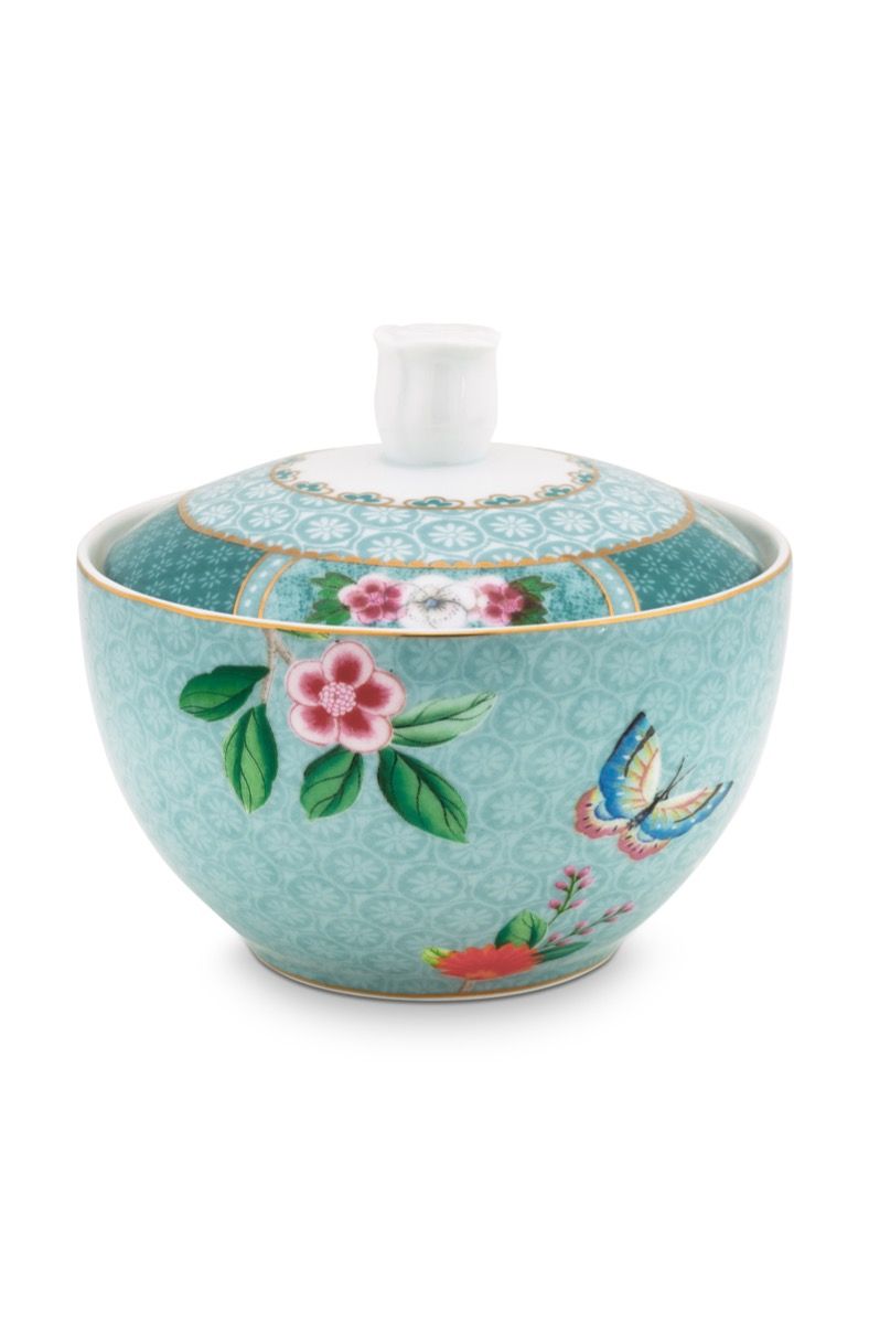 Blushing Birds Sugar Bowl blue