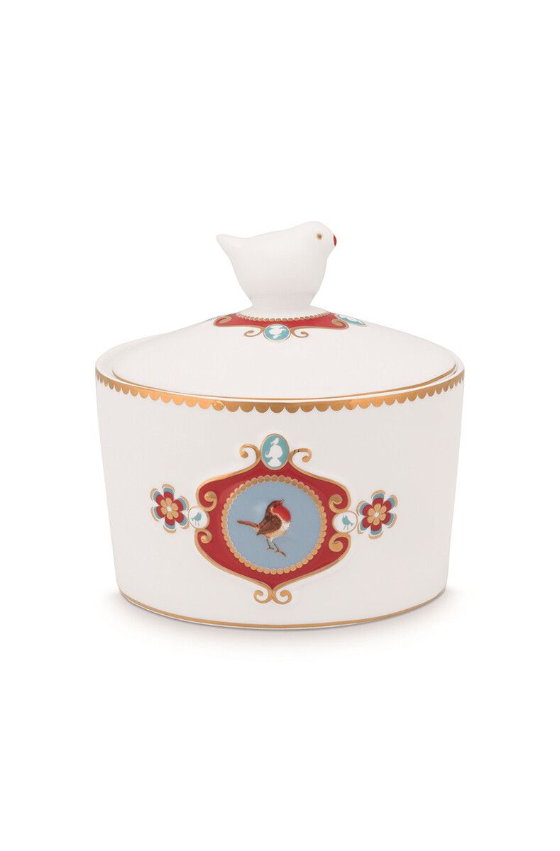 Love Birds Sugar Bowl White
