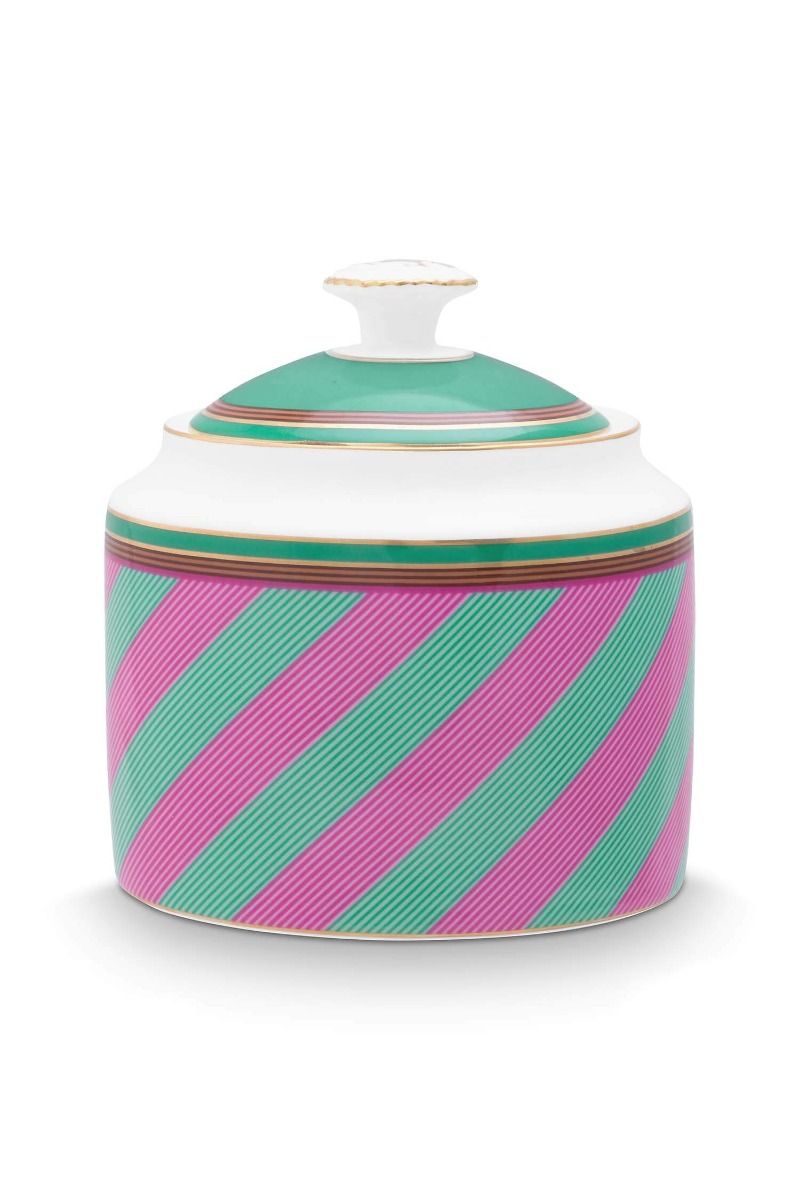 Pip Chique Stripes Zuckerdose Rosa/Grün