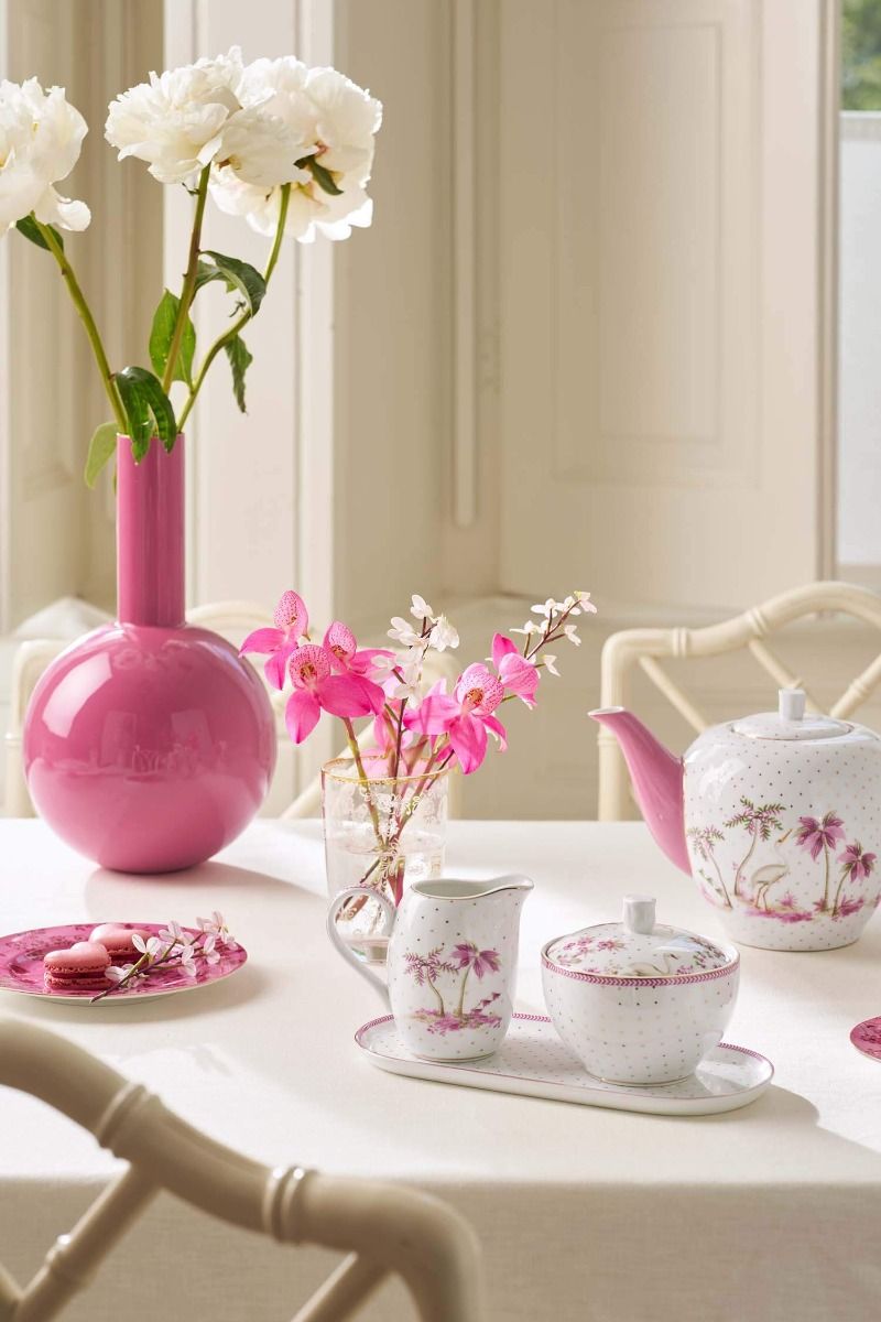 Zuckerdose Jolie Punkte Gold Rosa