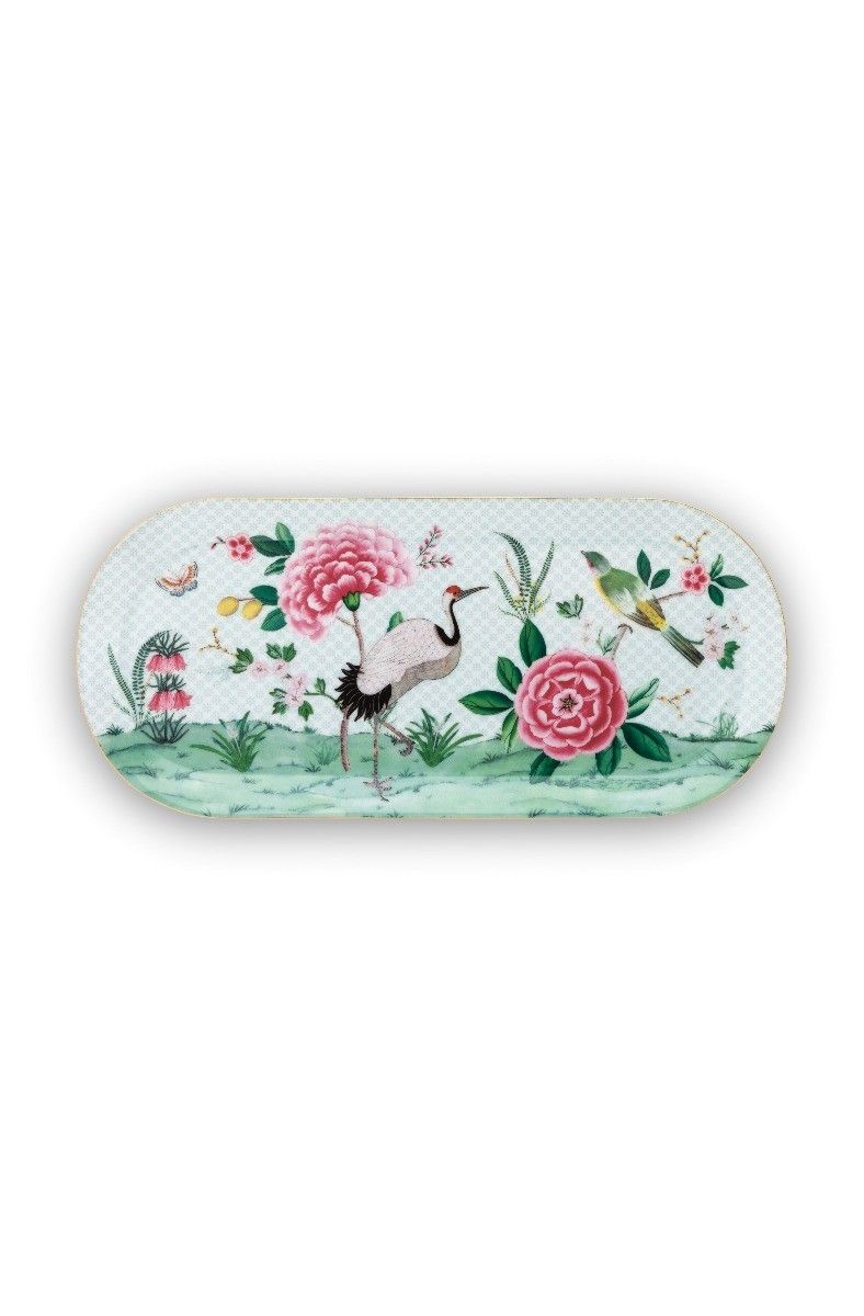 Blushing Birds Cake Tray Rectangular White