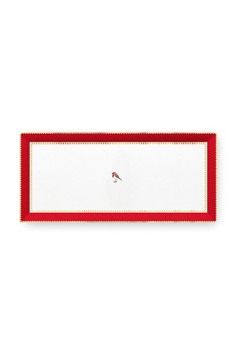 Love Birds Cake Tray Rectangular Red