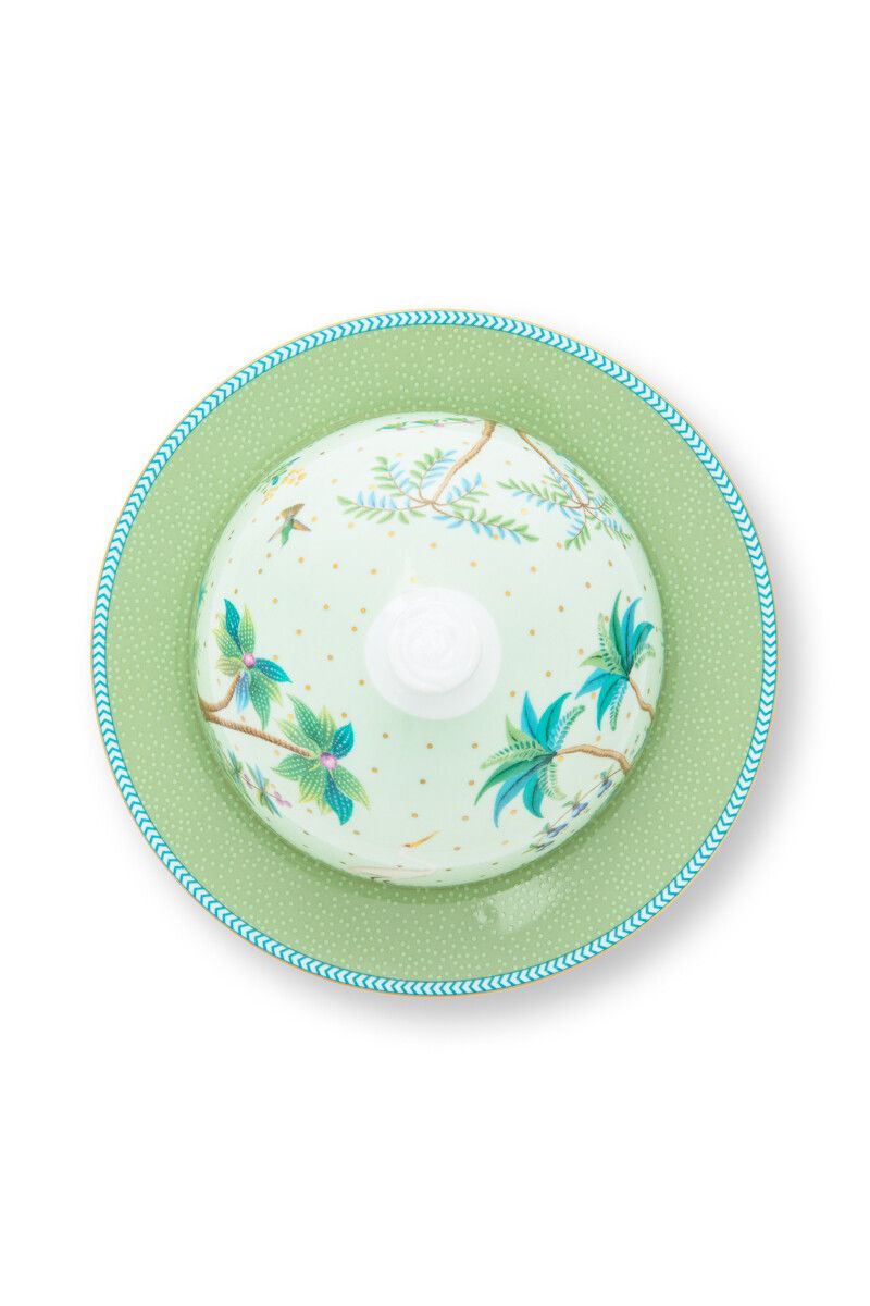 Jolie Butter Dish Round Green