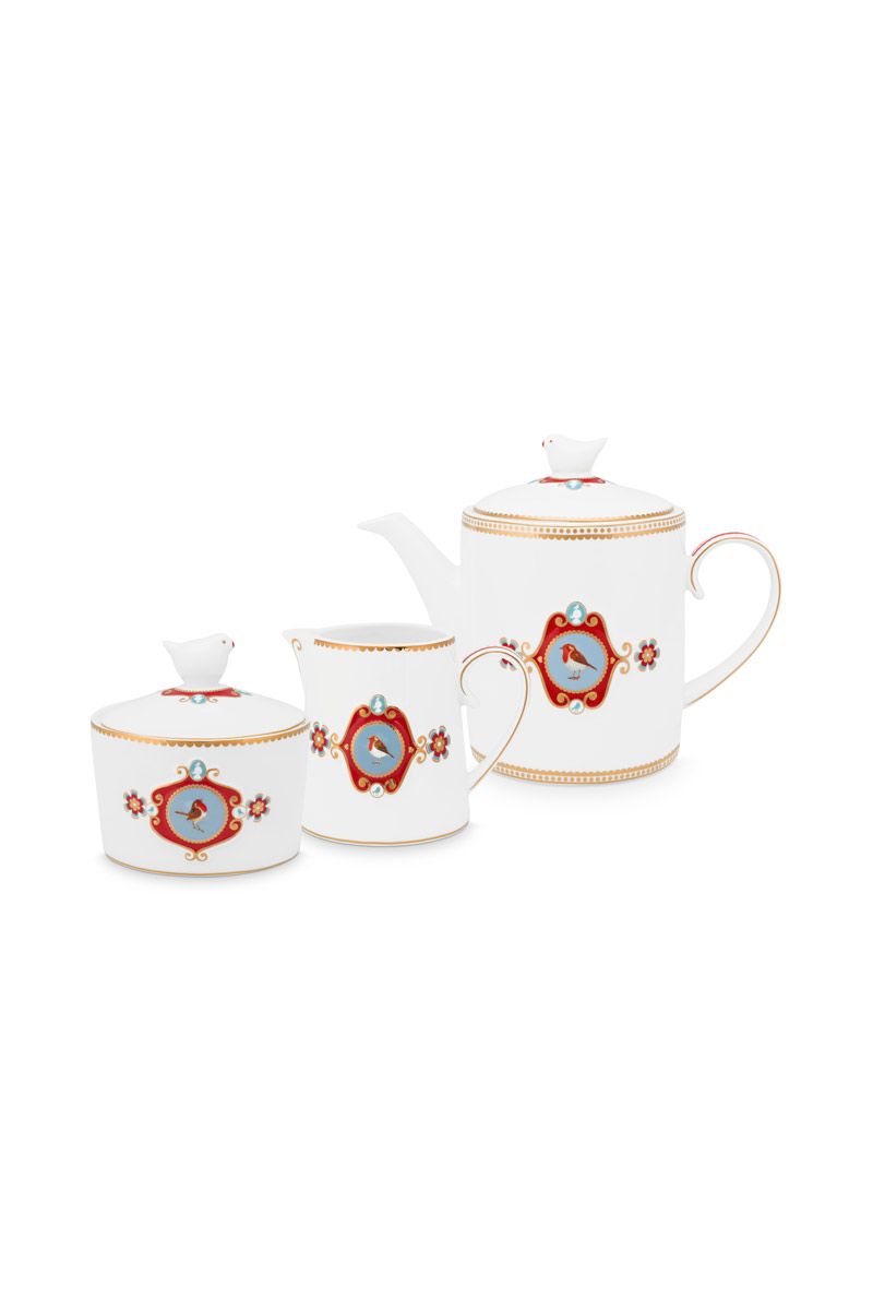 Love Birds Tee Set/3 Weiß