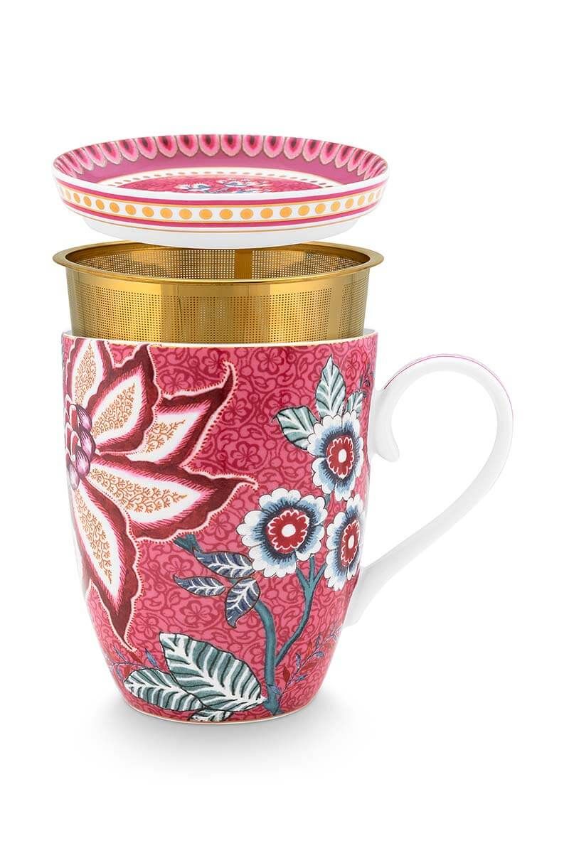 Flower Festival Tea For One Dark Pink