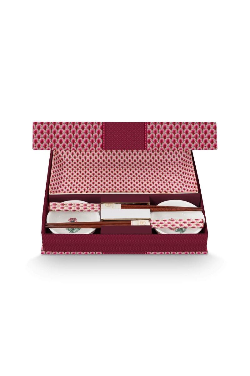 Set de sushi Oriental Flower Festival rose foncé