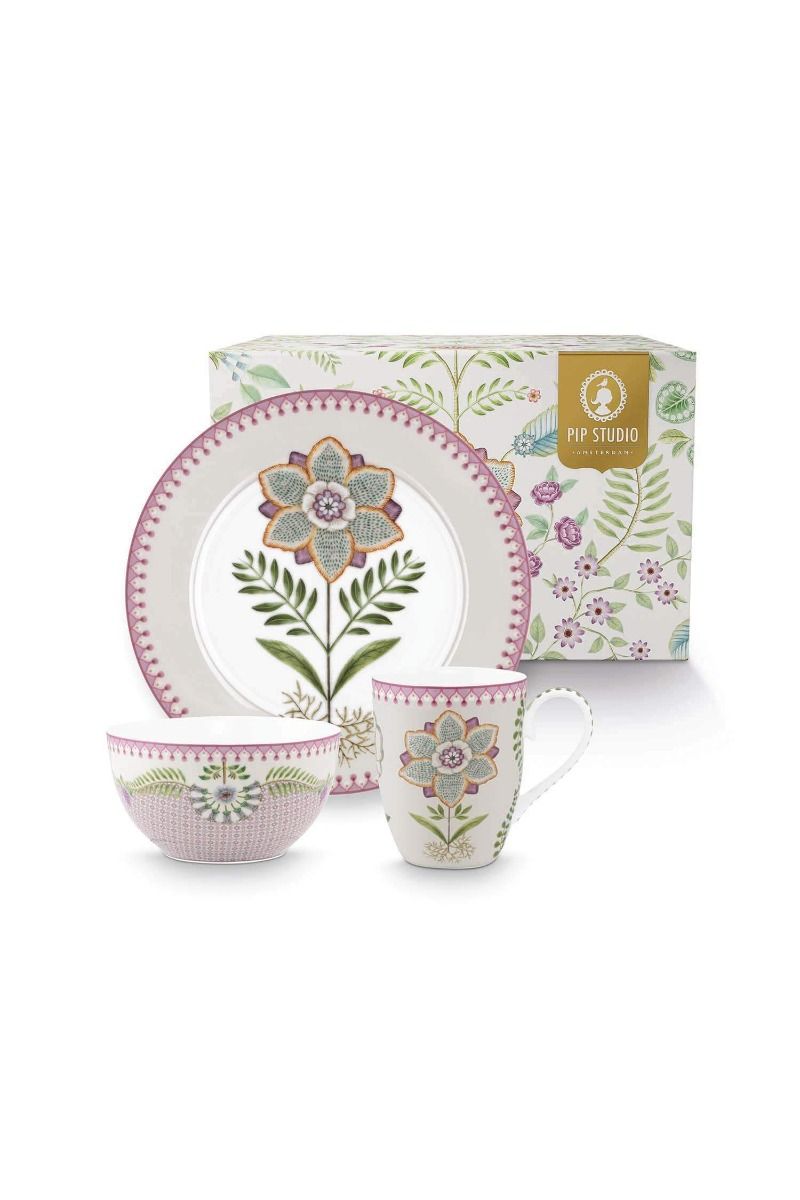 Lily & Lotus Ontbijt Set/3 Lila