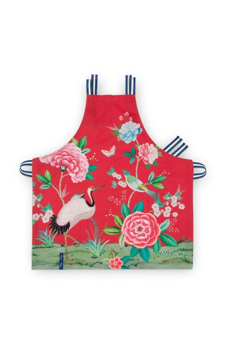 Blushing Birds Kitchen Apron All-Over Print Red