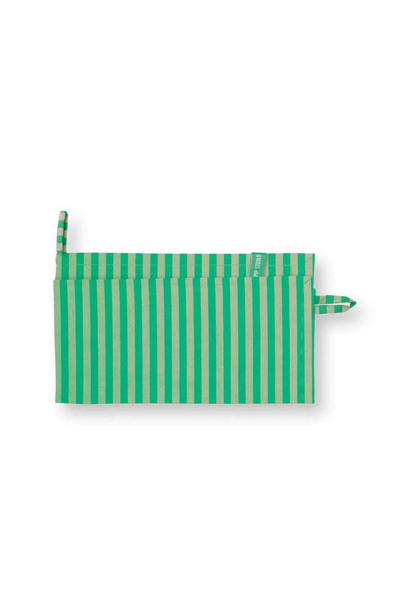 Stripes Set/2 Tea Towels Green