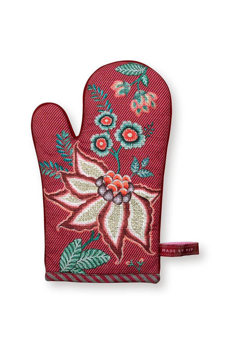 Flower Festival Oven Glove Dark Pink