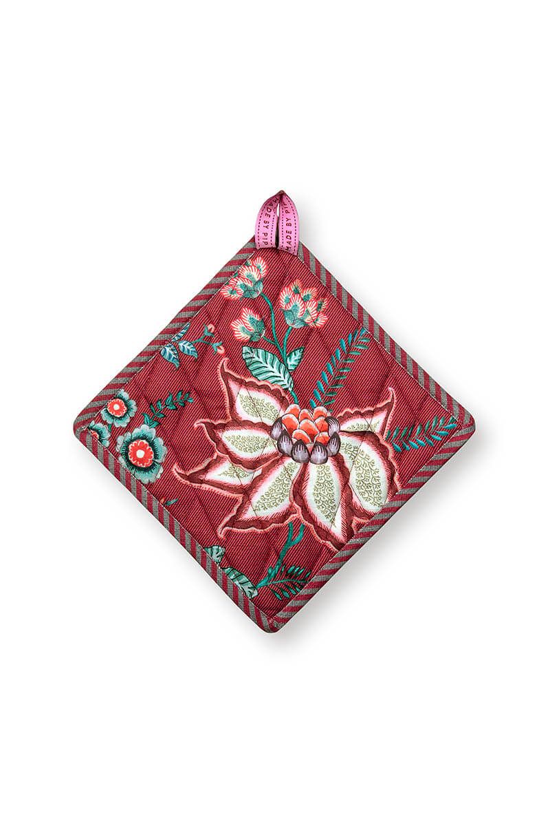 Flower Festival Pot Holder Square Dark Pink