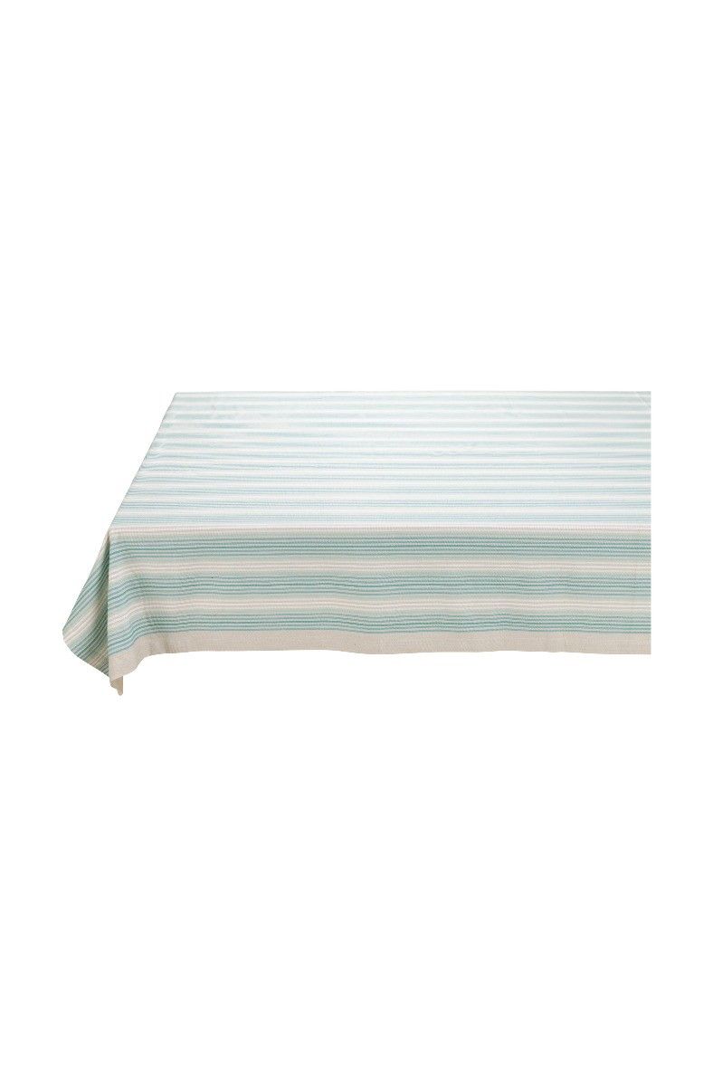 Blushing Birds Tischtuch gestreift blau/khaki