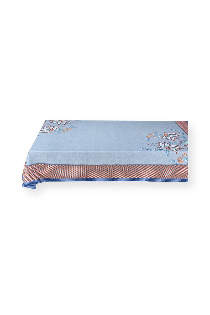 Flower Festival Table Cloth Blue 100x100cm