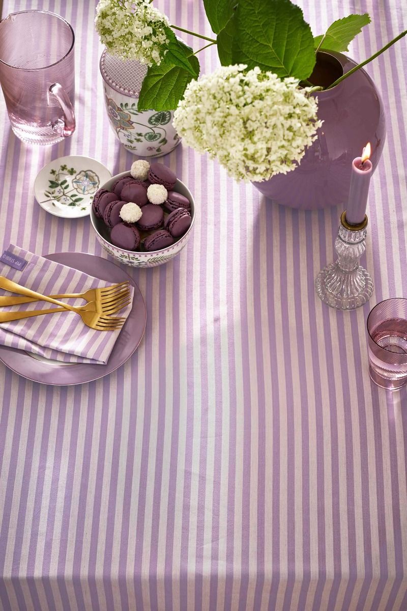 Stripes Tablecloth Lilac