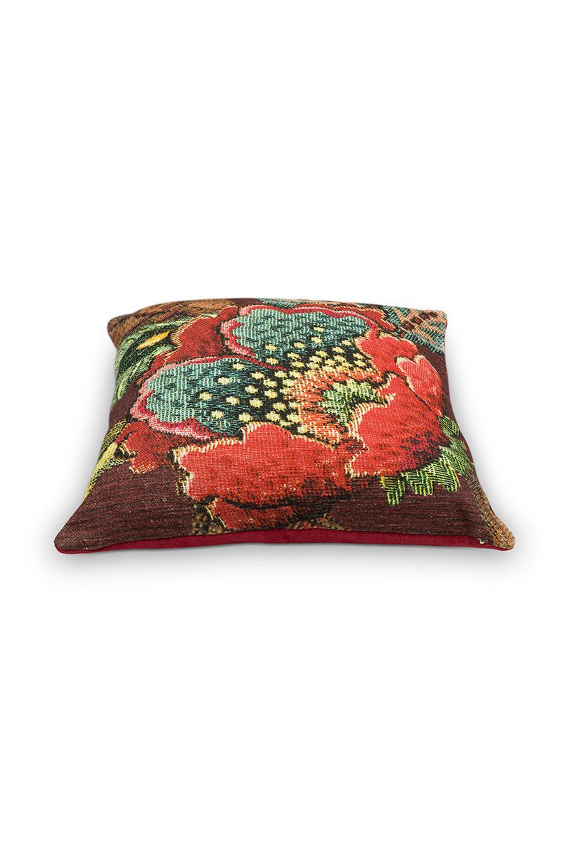 Cushion Poppy Stitch Burgundy