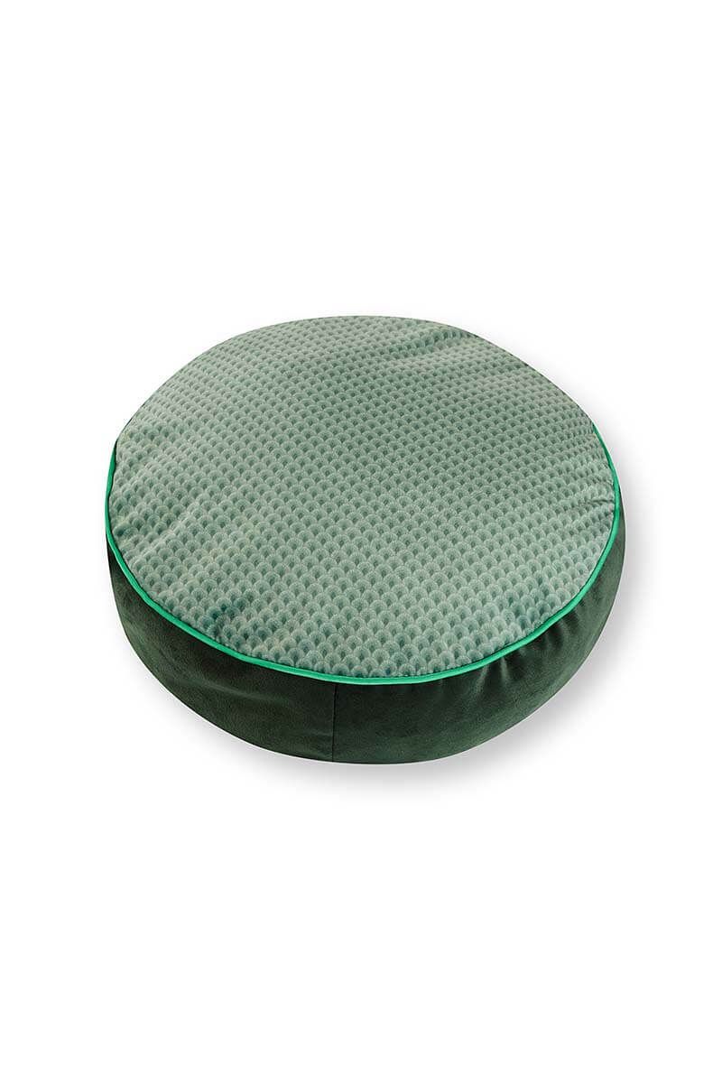 Cushion Round Quiltey Days Dark Green