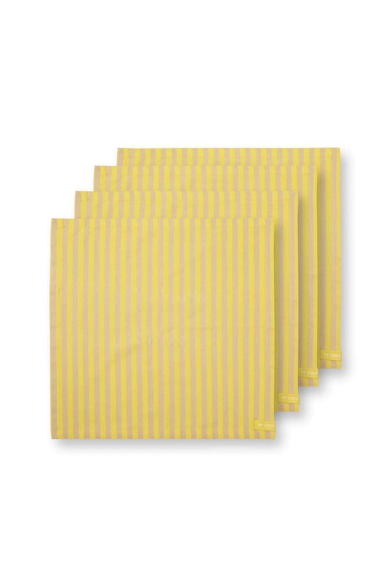 Stripes Set/4 Napkins Yellow