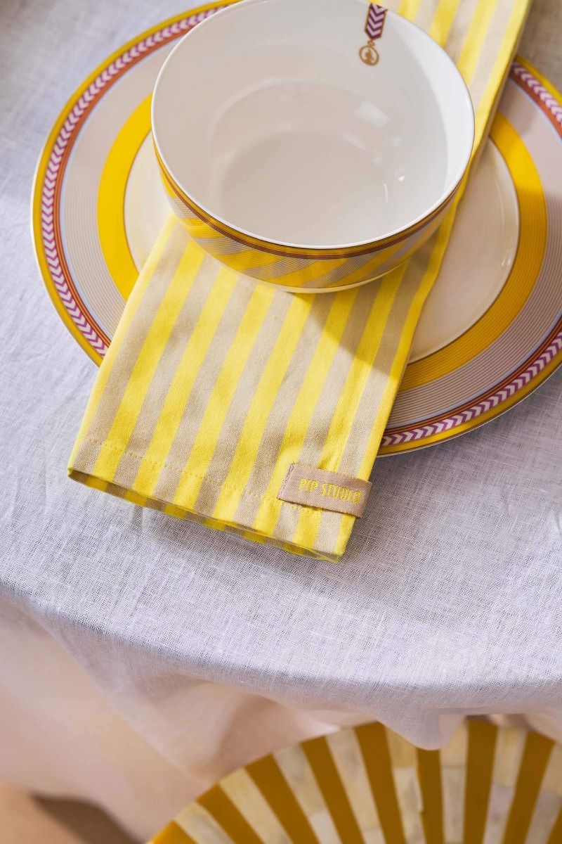 Stripes Set/4 Napkins Yellow