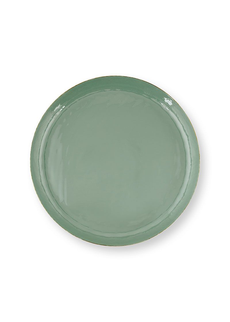 Tray Enamelled Green 40cm