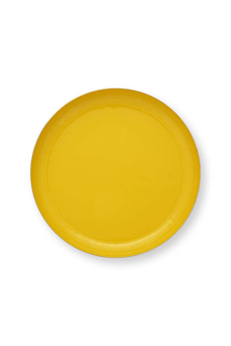 Tray Enamelled Yellow 30cm