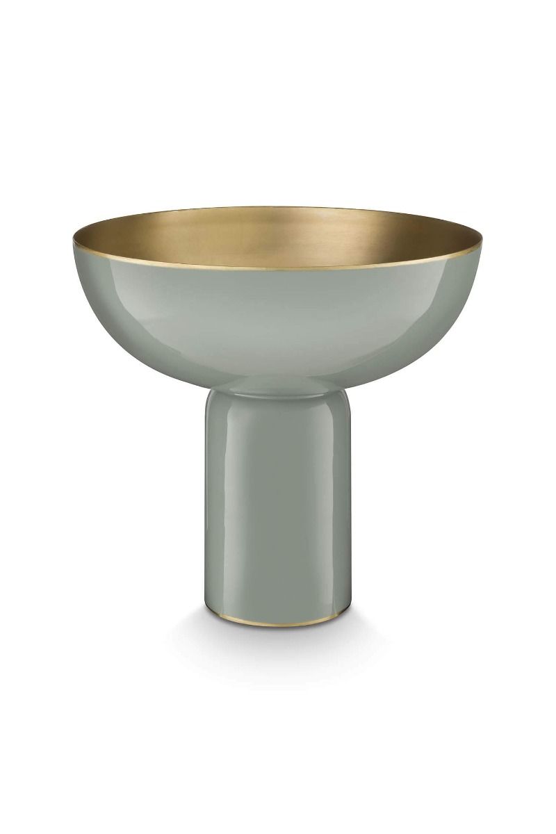 Hohe Schale Metall Grün 23cm