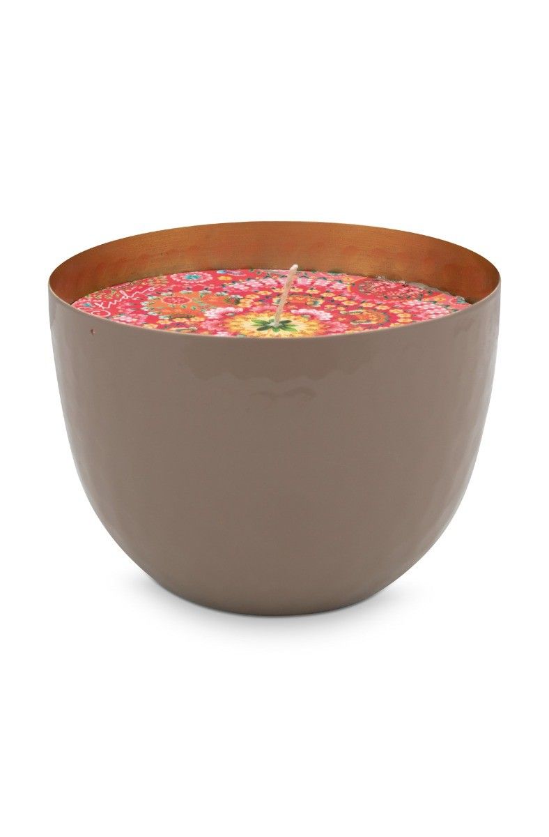 Blushing Birds Candle Khaki 11 cm