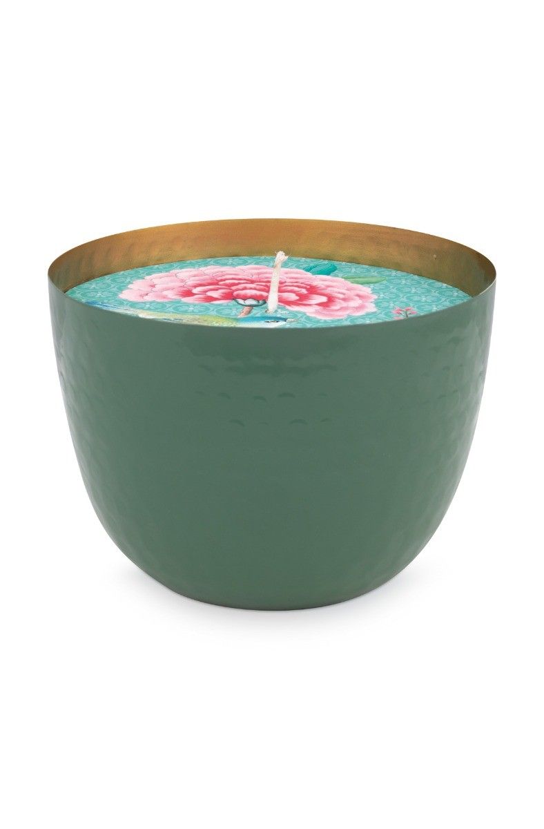 Blushing Birds Candle Green 13 cm