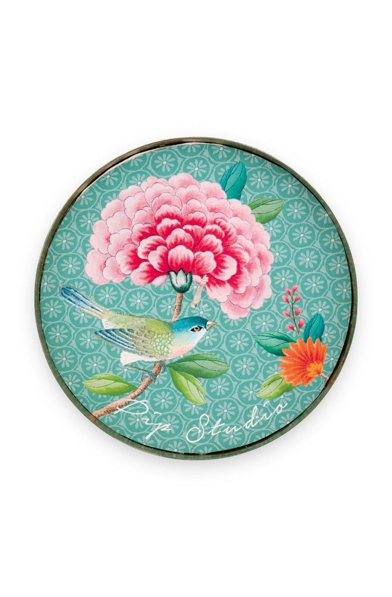 Blushing Birds Candle Green 13 cm