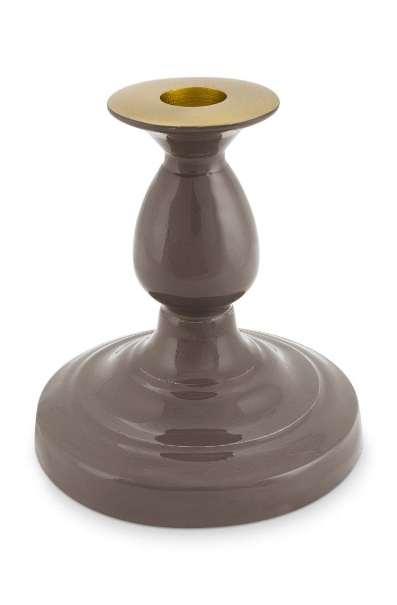 Blushing Birds Metal Candle Holder Khaki 14 cm